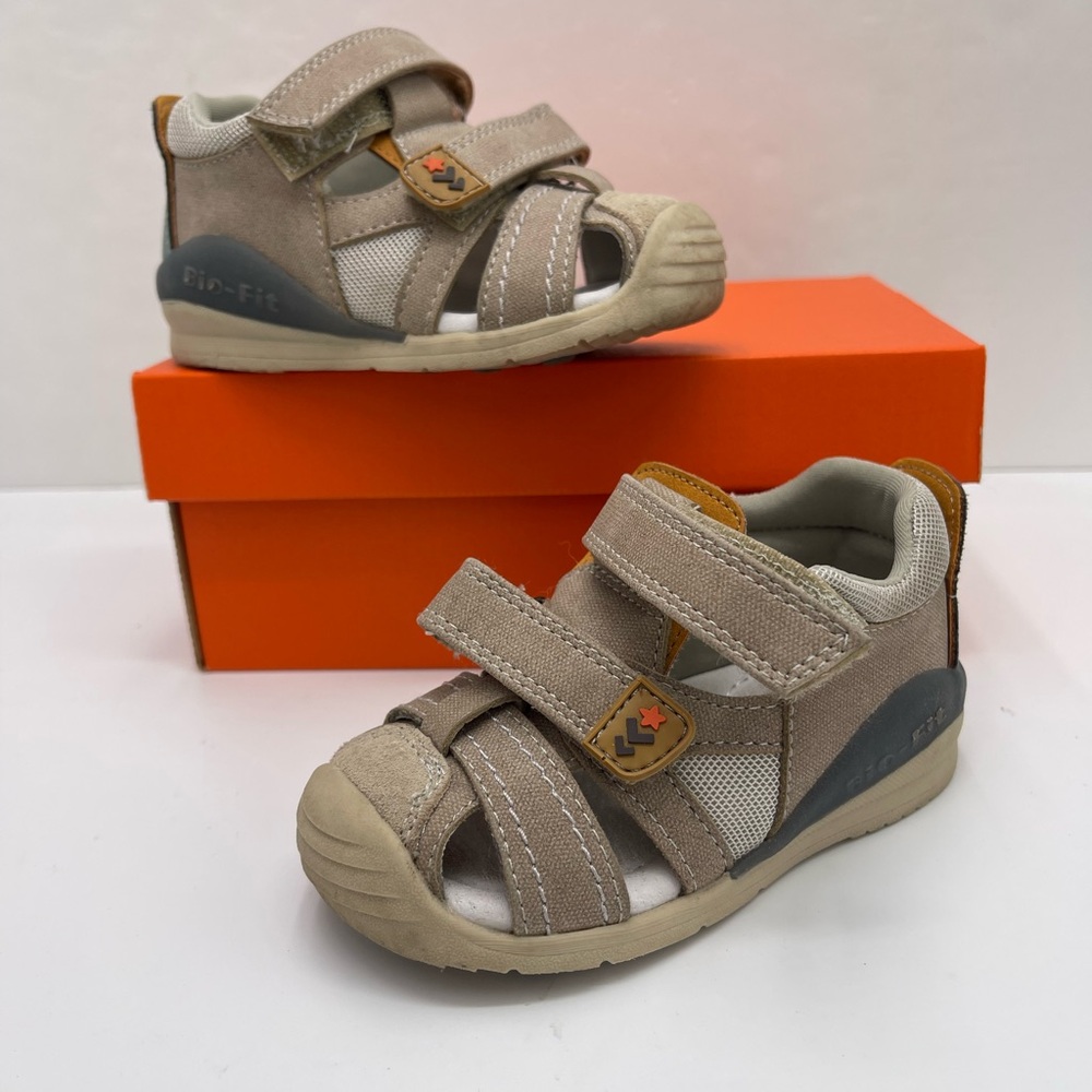 Kids Tan and Gray Sandals - Picture 13 of 16